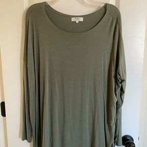 Olive Long Sleeve Piko Top
